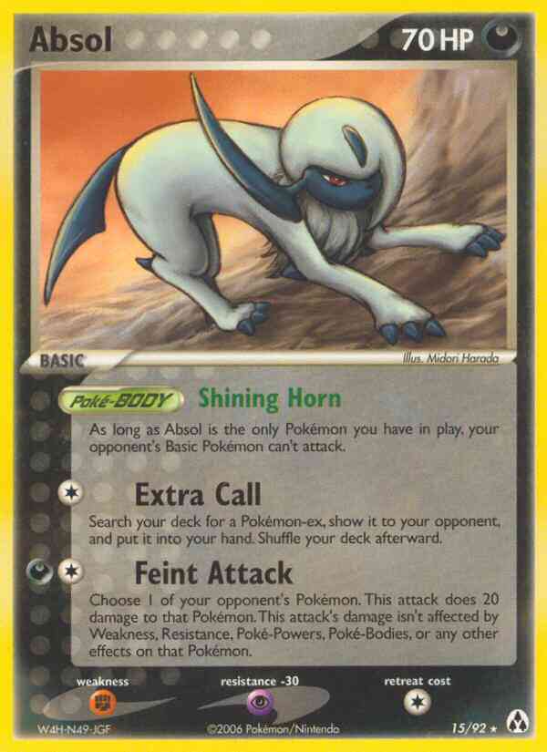 Absol - 15/92 - Rare [ex12-15] [Reverse Holo]