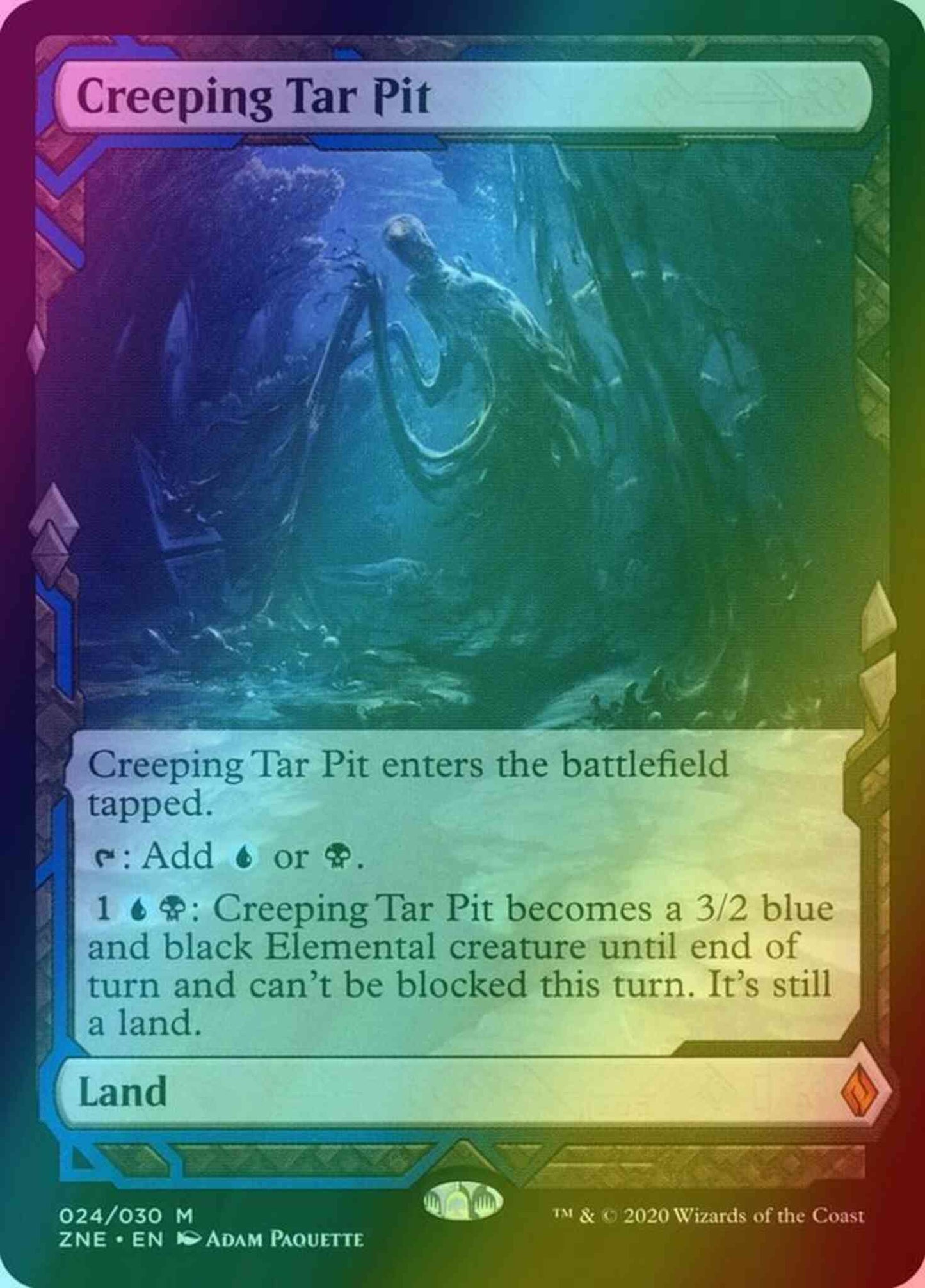 Creeping Tar Pit [24] [Masterpiece Series] [Zendikar Rising Expeditions] [Foil]