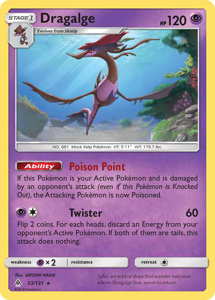 Dragalge - 53/131 - Rare [sm6-53] [Reverse Holo]