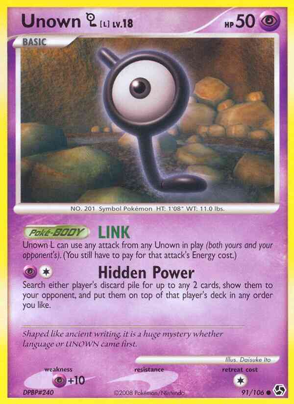 Unown L - 91/106 - Common [dp4-91] [Non-Holo]