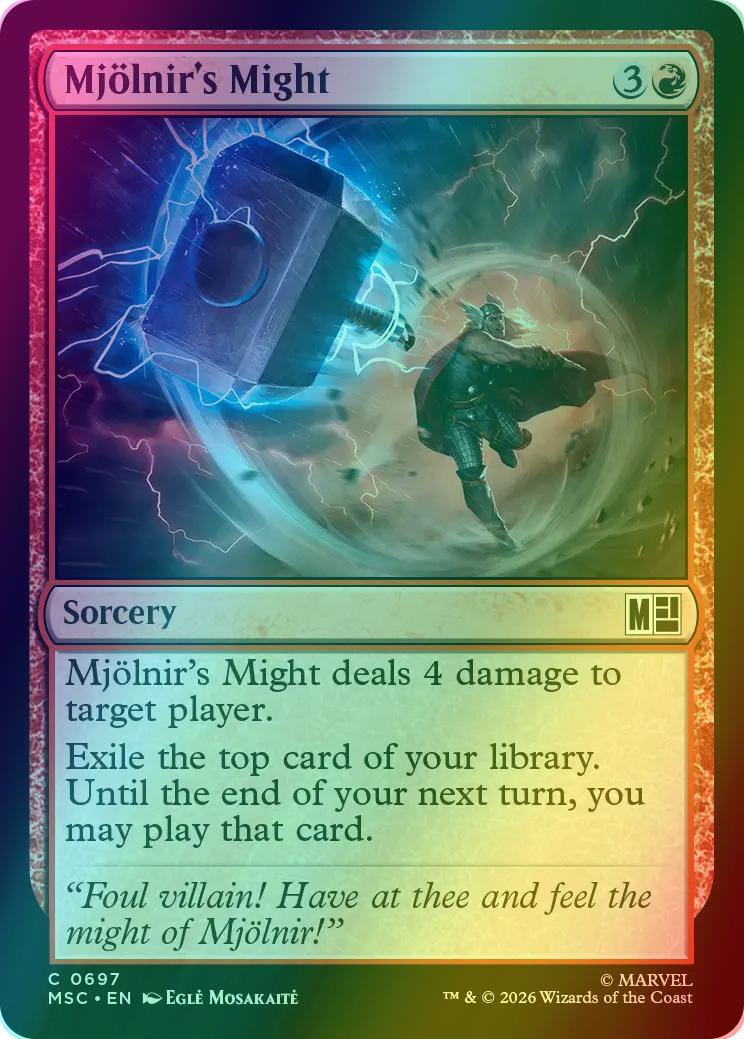 Mjölnir's Might [697] [Jumpstart] [Marvel Super Heroes: Commander] [Foil]