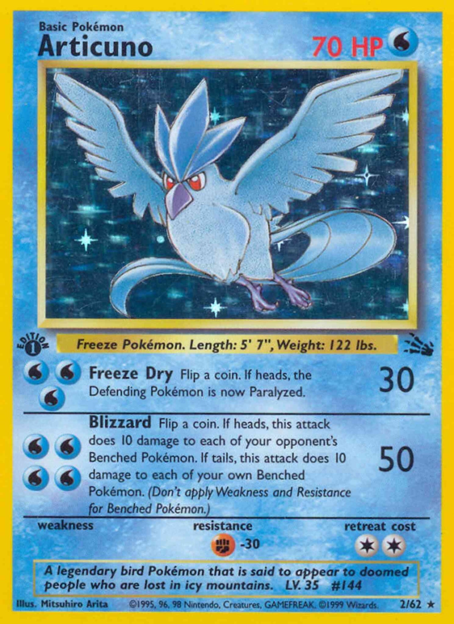 Articuno - 2/62 - Rare - 1st Edition [base3-2] [Holo]