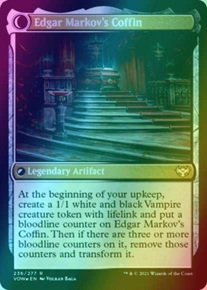 Edgar, Charmed Groom // Edgar Markov's Coffin [Prerelease] [236s] [Innistrad: Crimson Vow: Promos] [Foil]