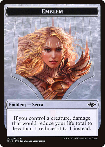 Serra the Benevolent Emblem (20) // Shapeshifter Token (01) [Modern Horizons Tokens] [Non-Foil]