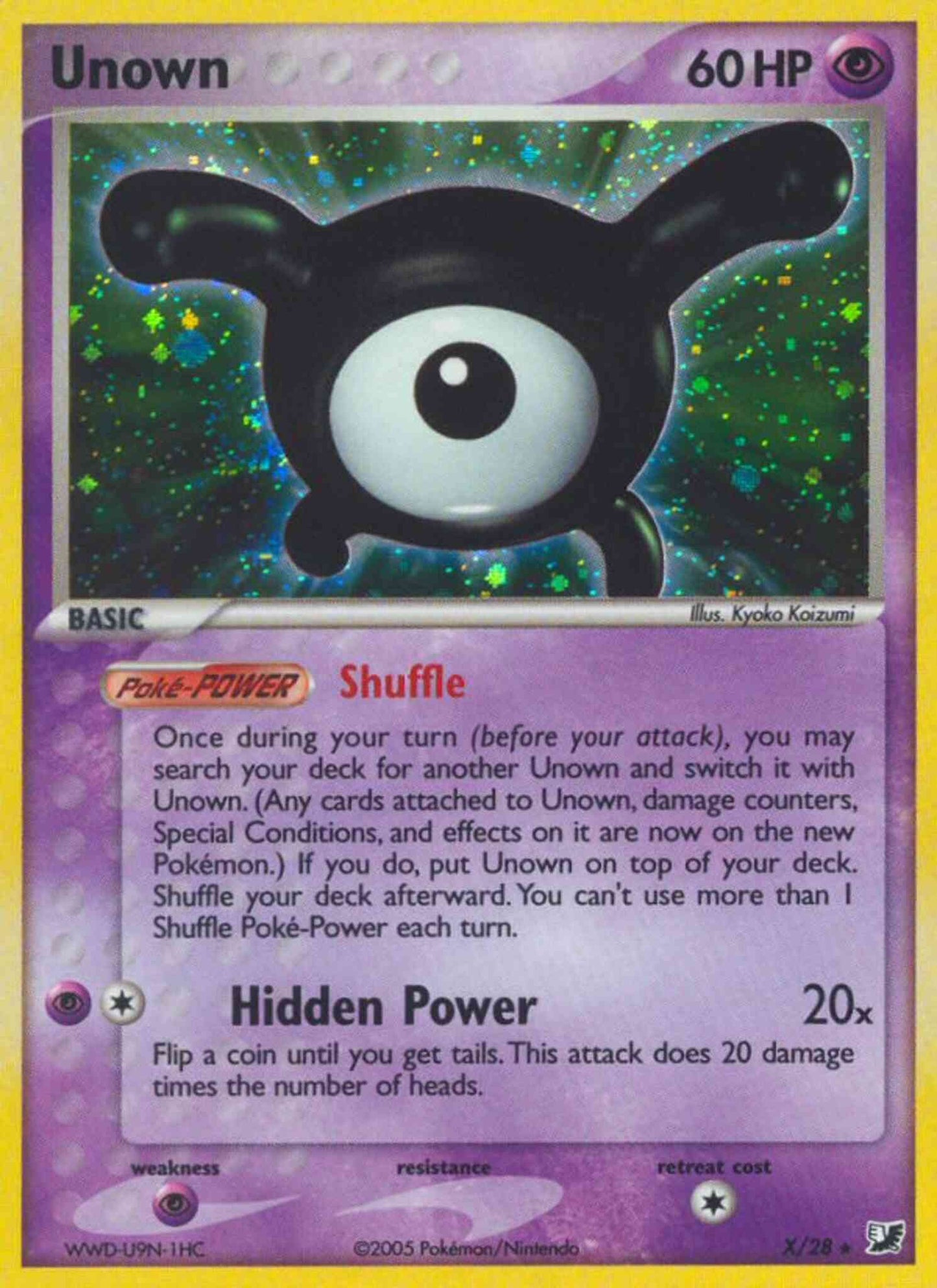 Unown - X/28 - Rare Holo [ex10-X] [Holo]