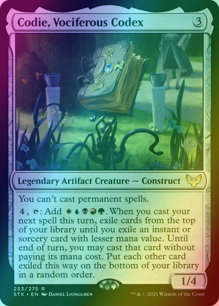 Codie, Vociferous Codex [Promo Pack] [253p] [Strixhaven: School of Mages Promos] [Foil]