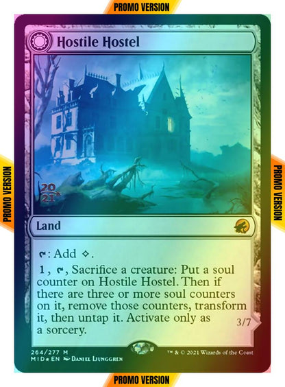 Hostile Hostel // Creeping Inn [Prerelease] [264s] [Innistrad: Midnight Hunt Promos] [Foil]