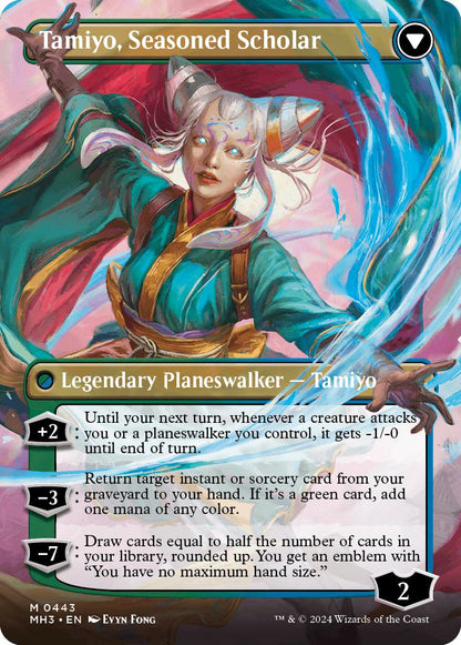 Tamiyo, Inquisitive Student // Tamiyo, Seasoned Scholar [443] [Borderless] [Modern Horizons 3] [Foil]