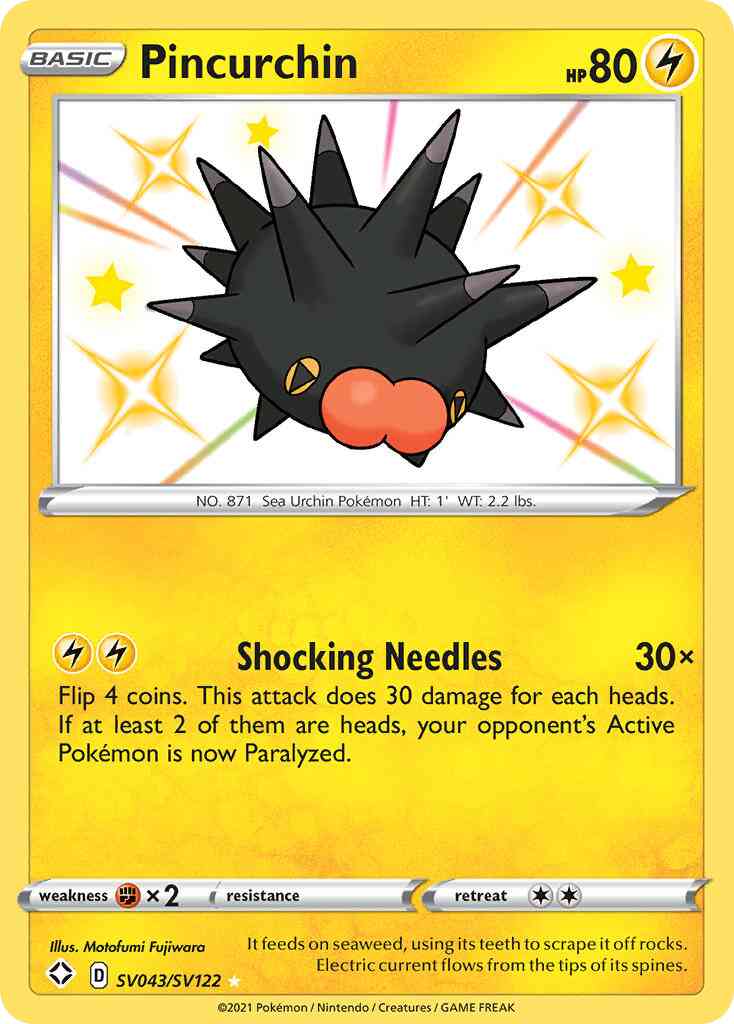 Pincurchin - SV043/SV122 - Rare Shiny [swsh45sv-SV043] [Holo]
