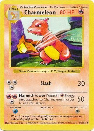 Charmeleon - 24/102 - Uncommon - Shadowless [base1S-24] [Non-Holo]