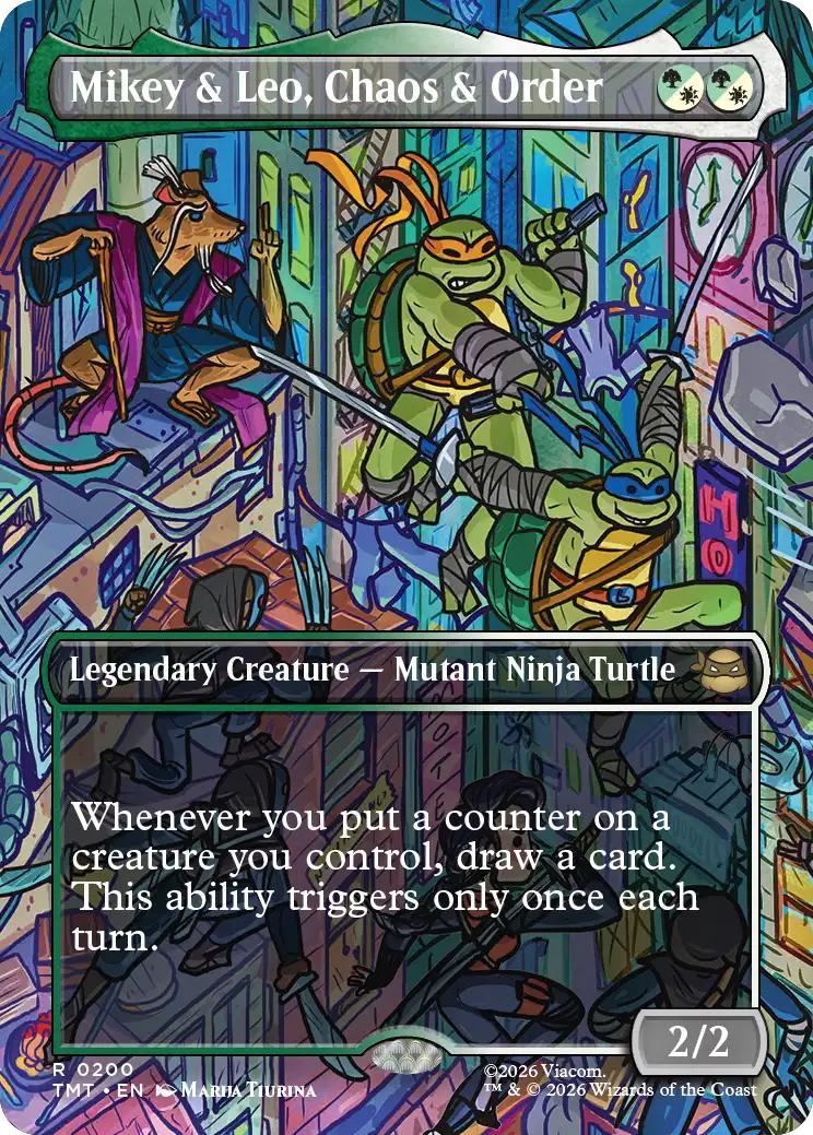 Mikey & Leo, Chaos & Order [200] [Borderless] [Scene] [Teenage Mutant Ninja Turtles] [Non-Foil]
