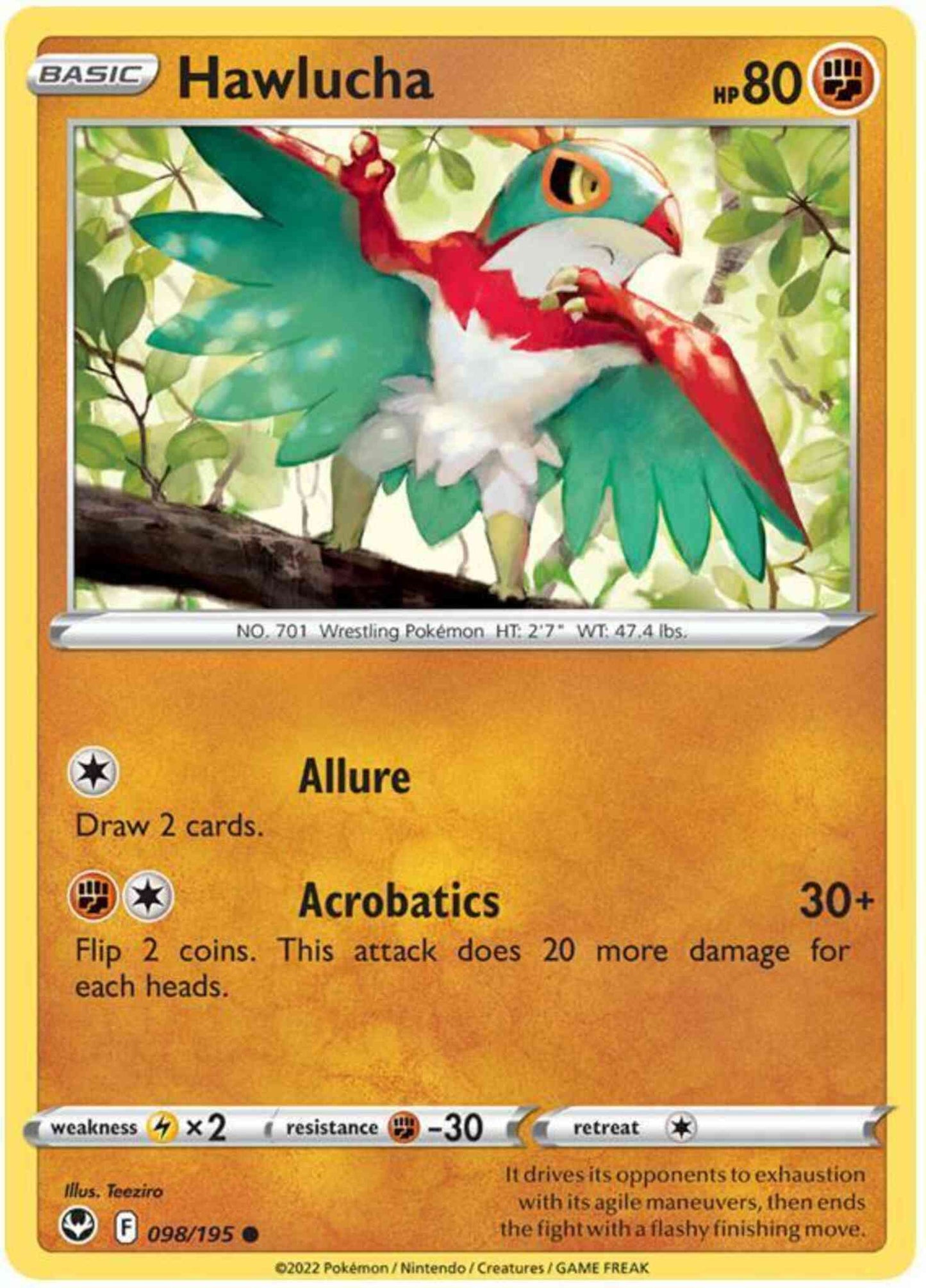 Hawlucha - 098/195 - Common [swsh12-098] [Non-Holo]