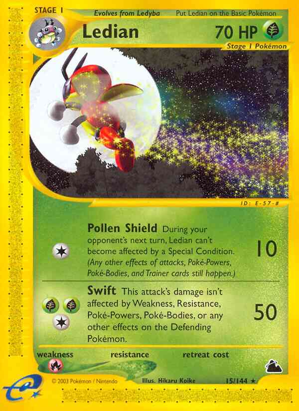 Ledian - 15/144 - Rare [ecard3-15] [Reverse Holo]