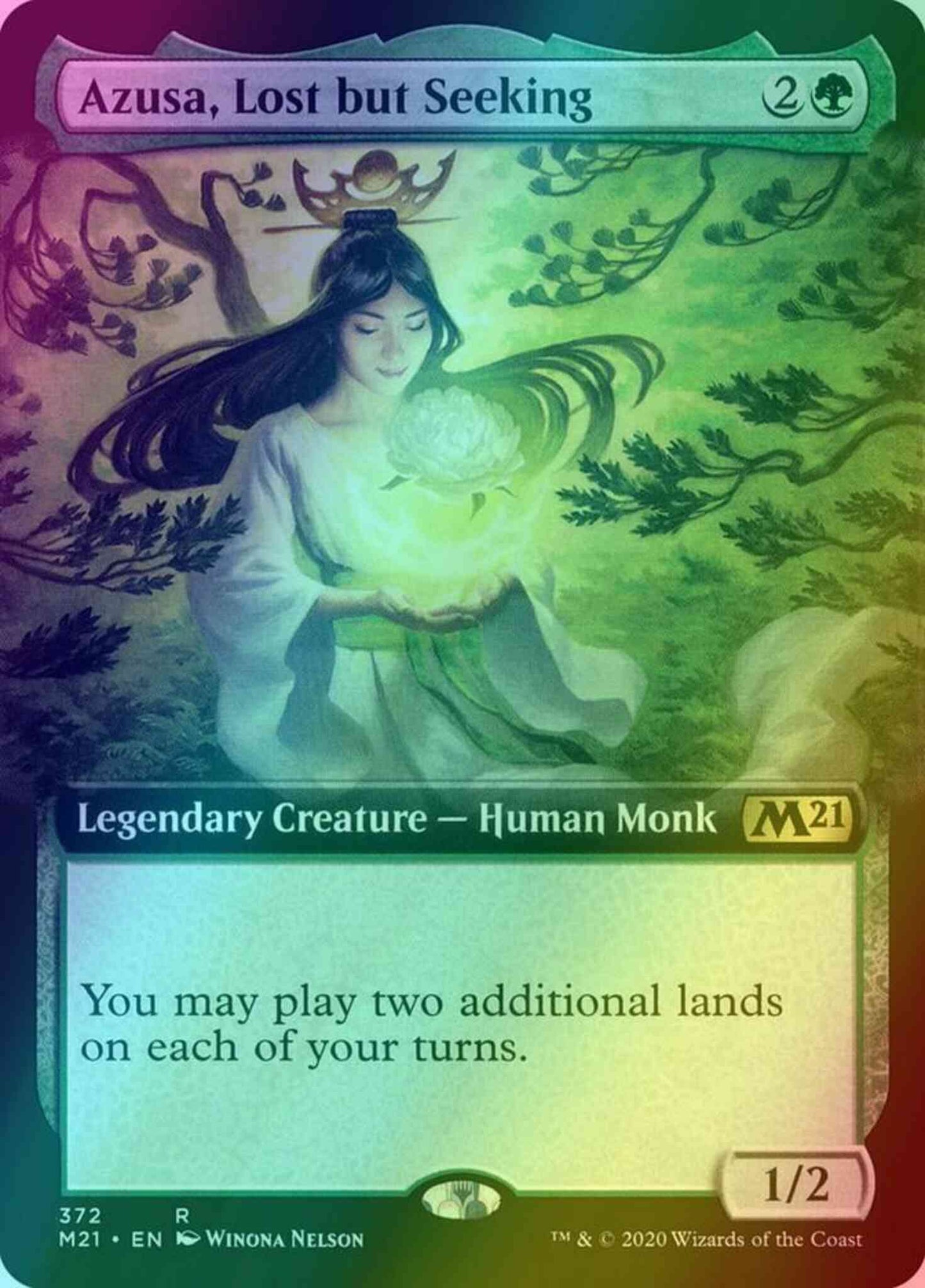 Azusa, Lost but Seeking [372] [Extended Art] [Core Set 2021] [Foil]