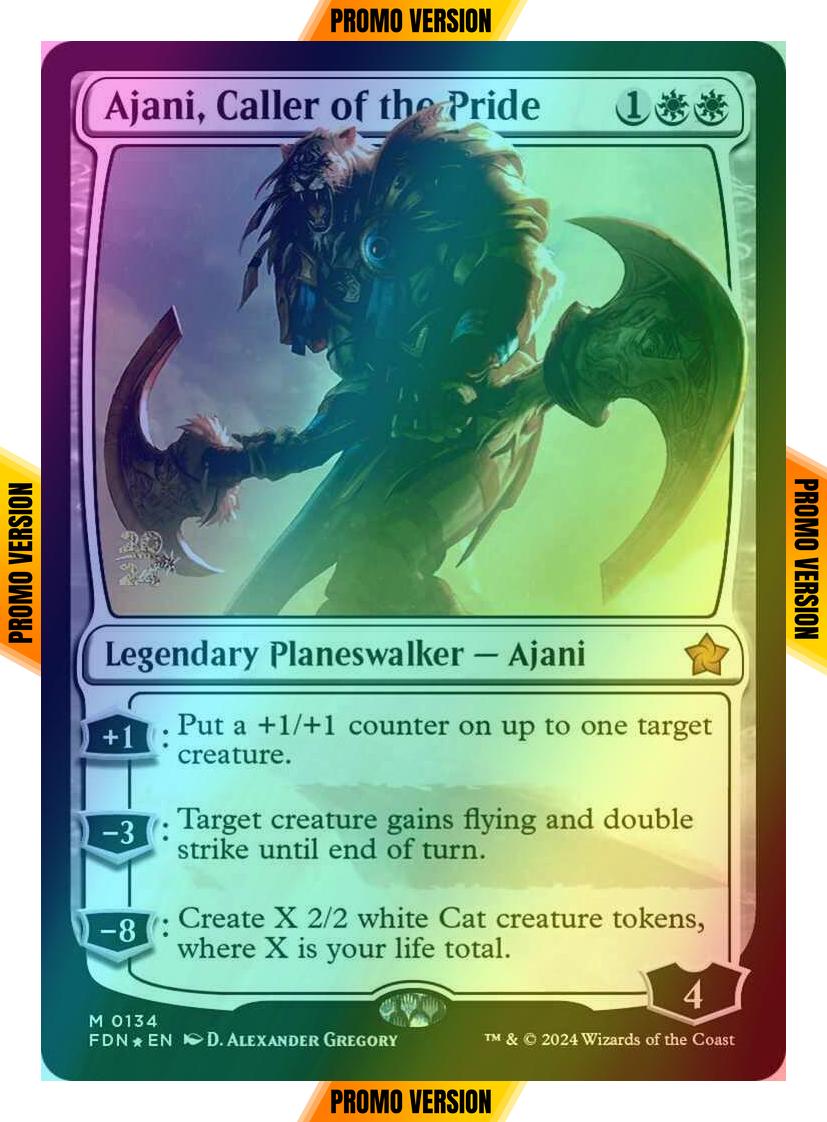 Ajani, Caller of the Pride [134s] [Prerelease] [Foundations: Promos] [Foil]