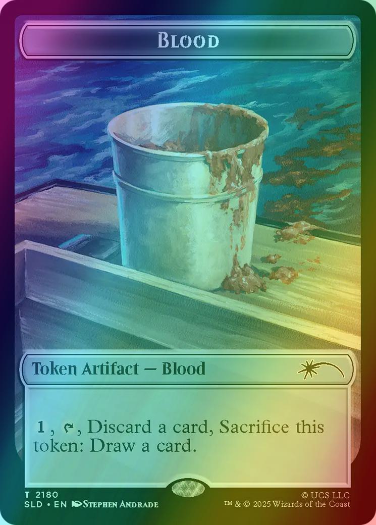 Blood Token [2180] [Full Art] [Jaws: Terror of Amity Island] [Secret Lair Drop] [Rainbow Foil]