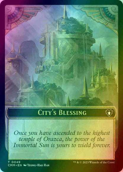City's Blessing Token (49) // Teferi, Temporal Archmage Emblem (53) [Commander Masters: Tokens] [Foil]