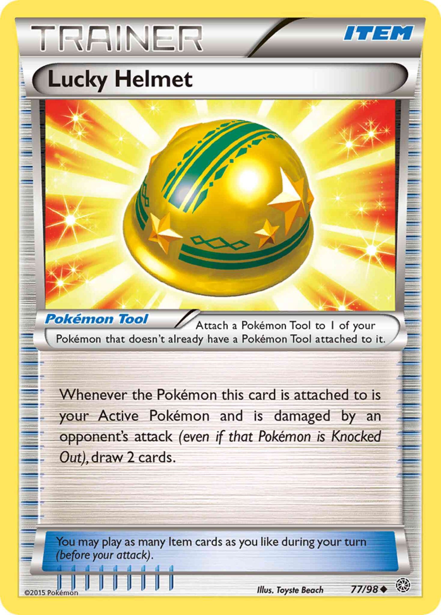 Lucky Helmet - 77/98 - Uncommon [xy7-77] [Reverse Holo]