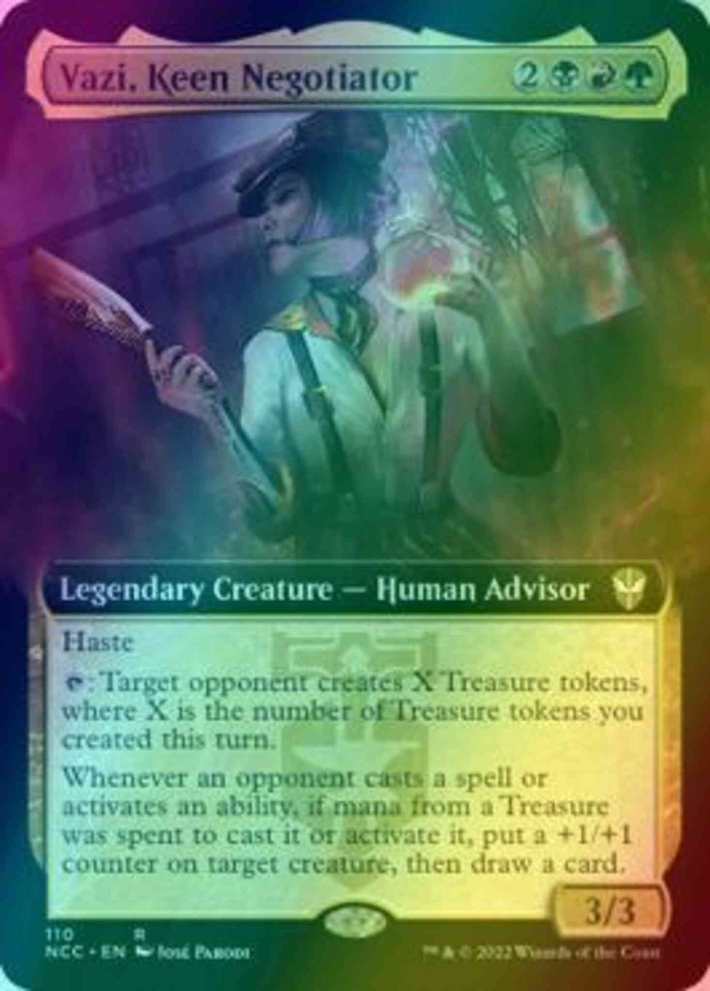 Vazi, Keen Negotiator [110] [Extended Art] [Streets of New Capenna: Commander] [Foil]