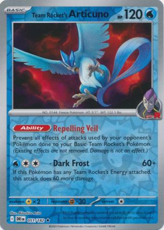 Team Rocket's Articuno - 051/182 - Rare [sv10-051] [Reverse Holo]