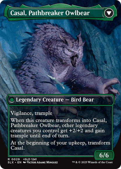 Casal, Lurkwood Pathfinder // Casal, Pathbreaker Owlbear [0029] [Borderless] [Universes Within] [Non-Foil]
