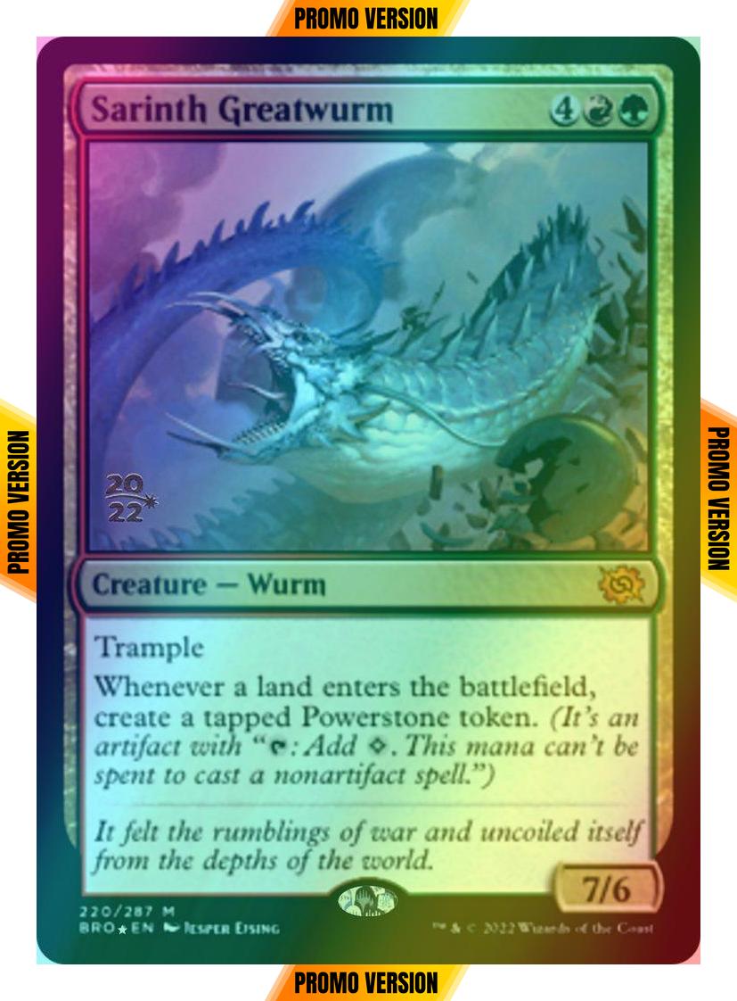 Sarinth Greatwurm [220s] [Prerelease] [The Brothers' War: Promos] [Foil]