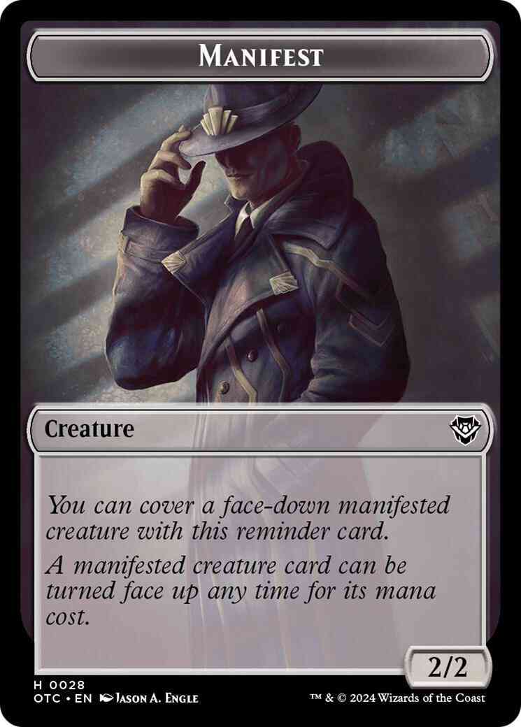 Manifest Token (28) // Thopter Token (27) [Outlaws of Thunder Junction: Commander: Tokens] [Non-Foil]