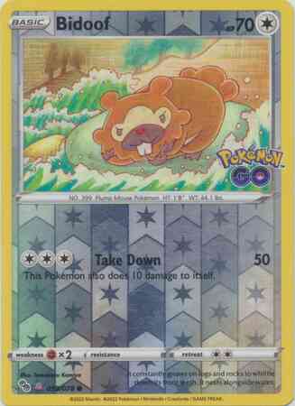 Bidoof - Ditto Unpeeled Sticker - 059/078 - Common [pgo-059] [Reverse Holo]