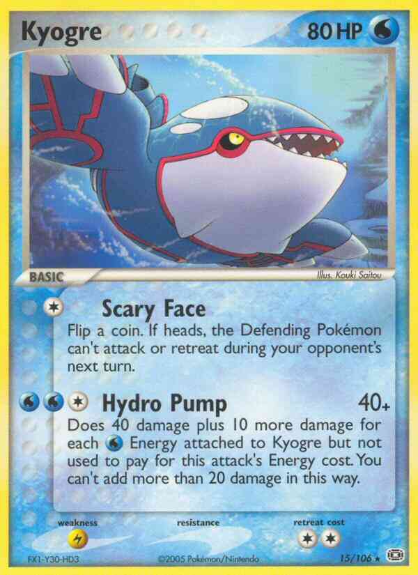 Kyogre - 15/106 - Rare [ex9-15] [Reverse Holo]