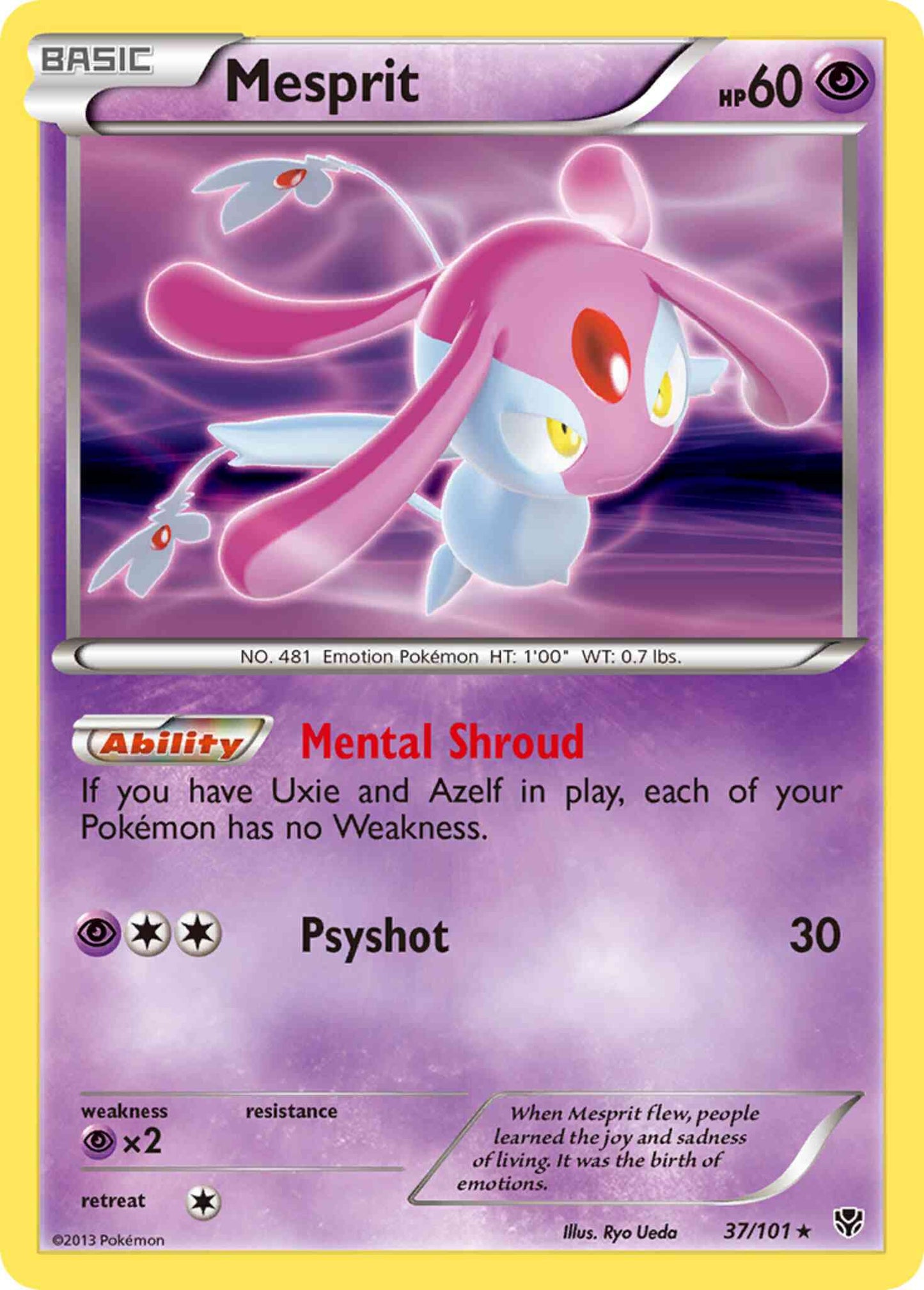 Mesprit - 37/101 - Rare Holo [bw10-37] [Reverse Holo]