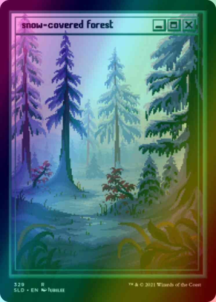Snow-Covered Forest [0329] [Full Art] [Pixel] [Secret Lair Drop] [Foil]
