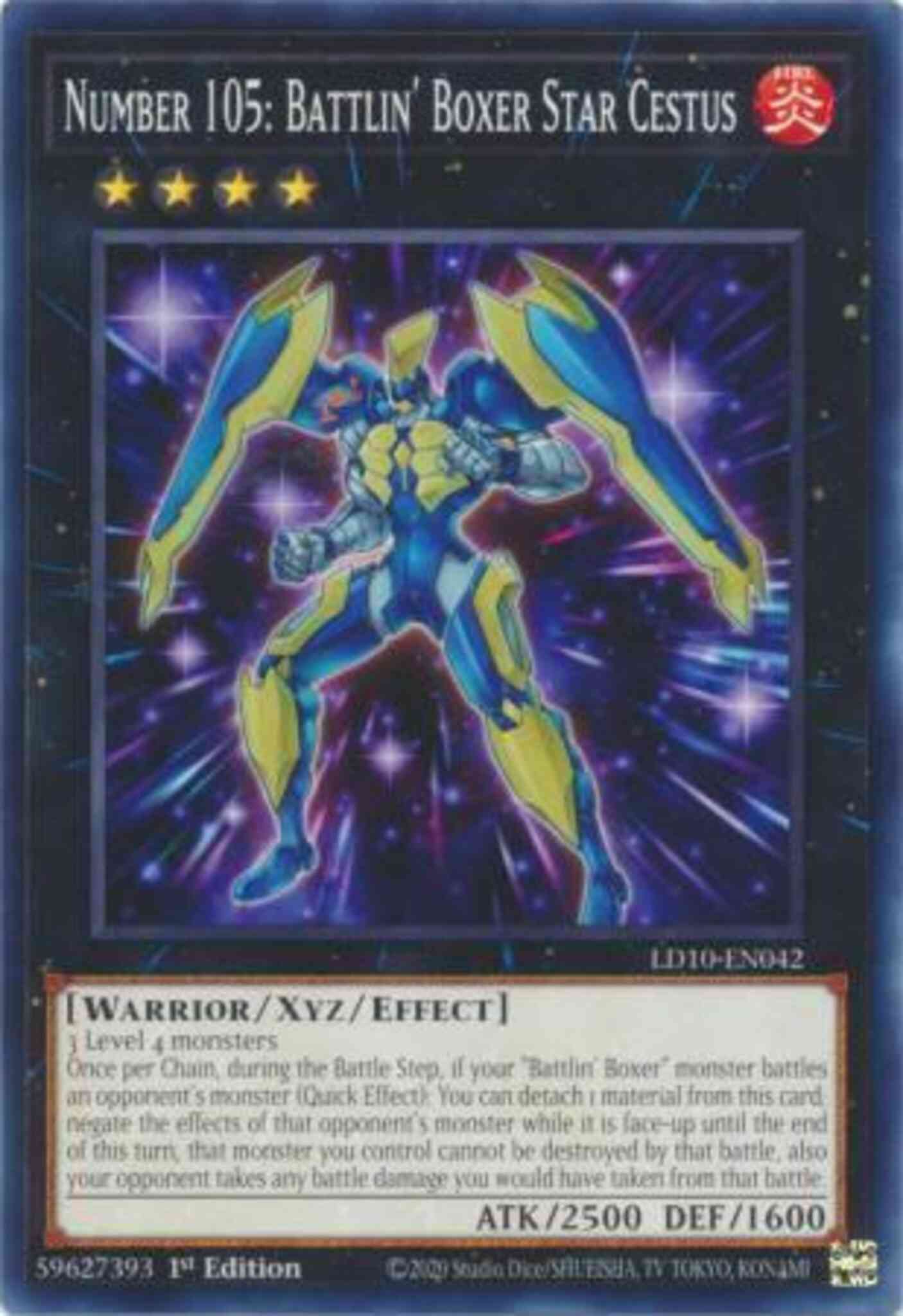 Number 105: Battlin' Boxer Star Cestus - LD10-EN042 - Common - 1st Edition