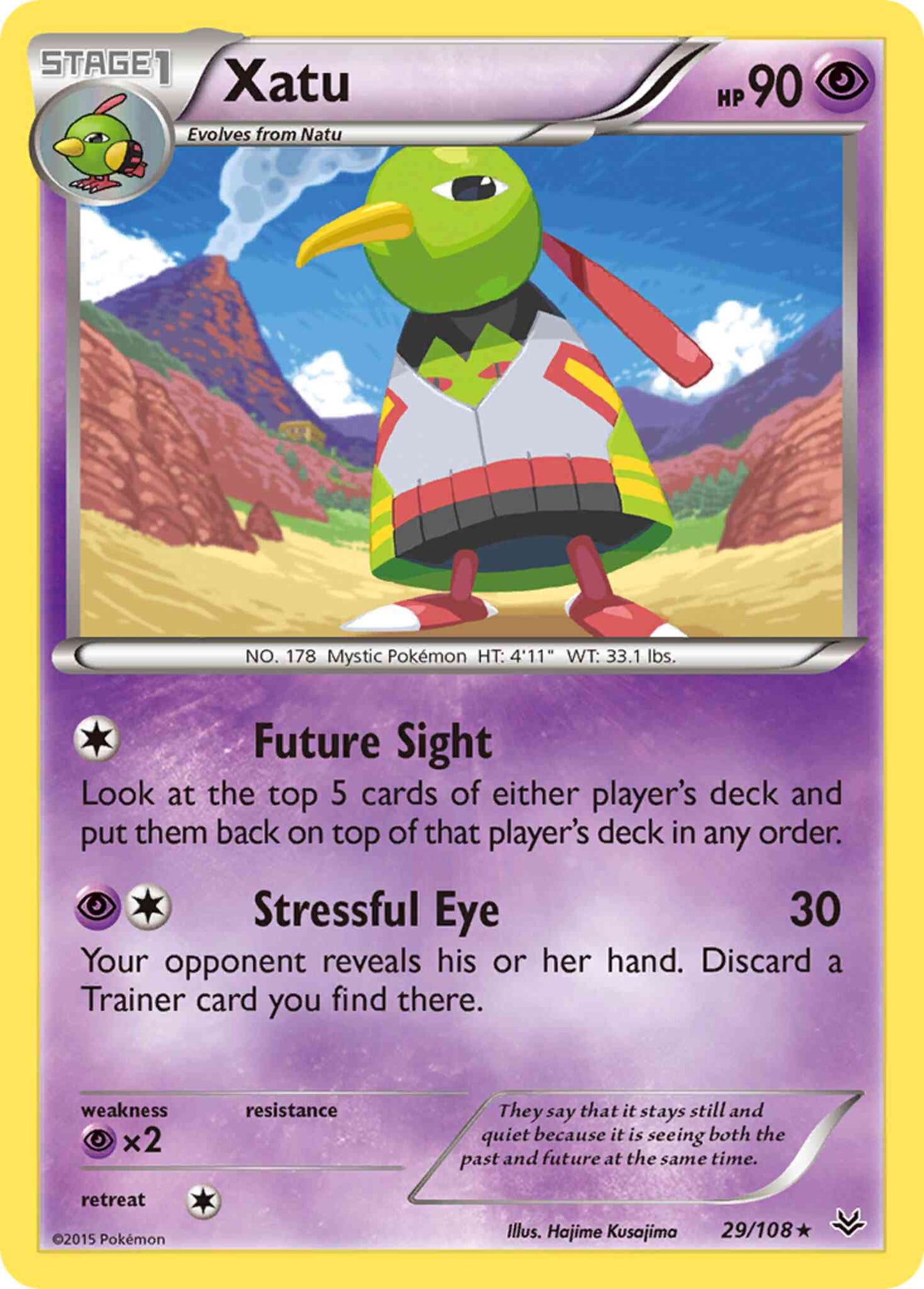 Xatu - 29/108 - Rare [xy6-29] [Reverse Holo]