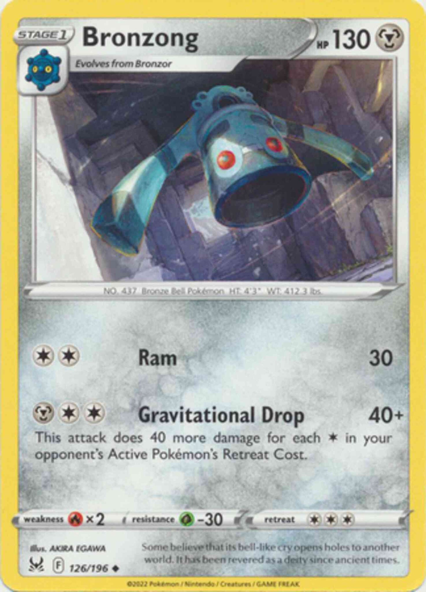 Bronzong - 126/196 - Uncommon [swsh11-126] [Non-Holo]