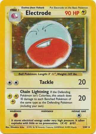 Electrode - Missing Set Symbol - 2/64 - Rare [base2U-2] [Holo]