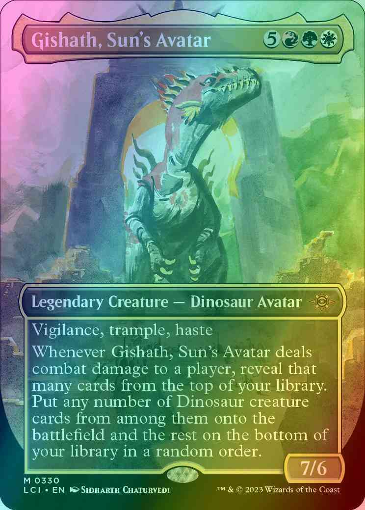 Gishath, Sun's Avatar [330] [Borderless] [The Lost Caverns of Ixalan] [Foil]