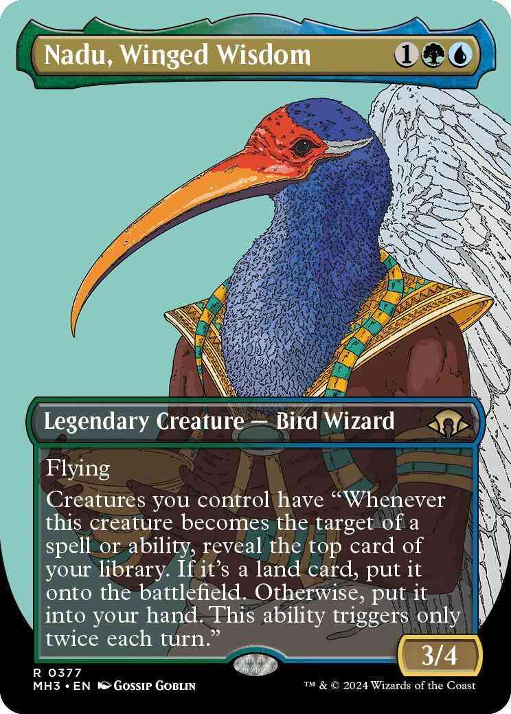 Nadu, Winged Wisdom [377] [Borderless] [Modern Horizons 3] [Non-Foil]