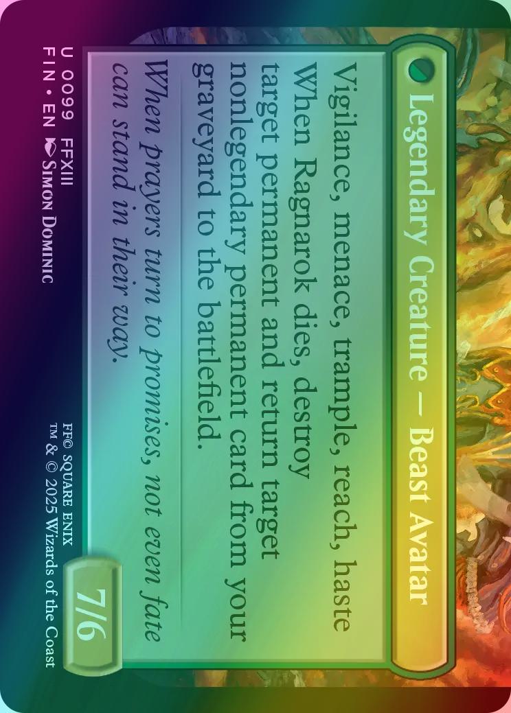 Fang, Fearless l'Cie // Ragnarok, Divine Deliverance [99] [FINAL FANTASY] [Foil]