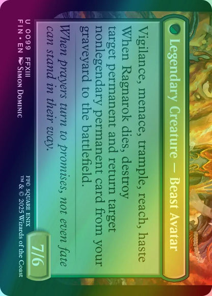 Fang, Fearless l'Cie // Ragnarok, Divine Deliverance [99] [FINAL FANTASY] [Foil]