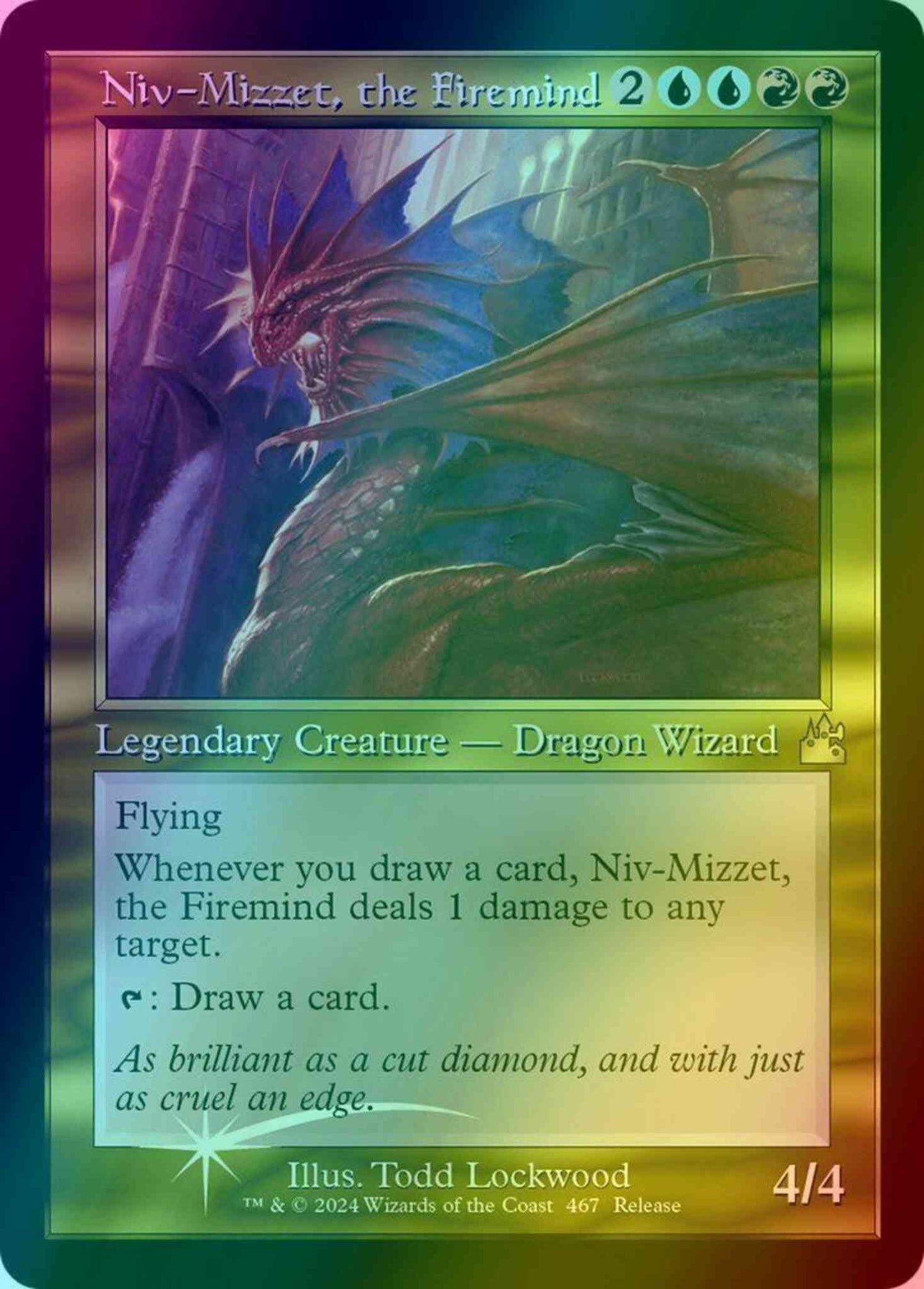 Niv-Mizzet, the Firemind [467] [Retro Frame] [Release Promo] [Ravnica Remastered] [Foil]