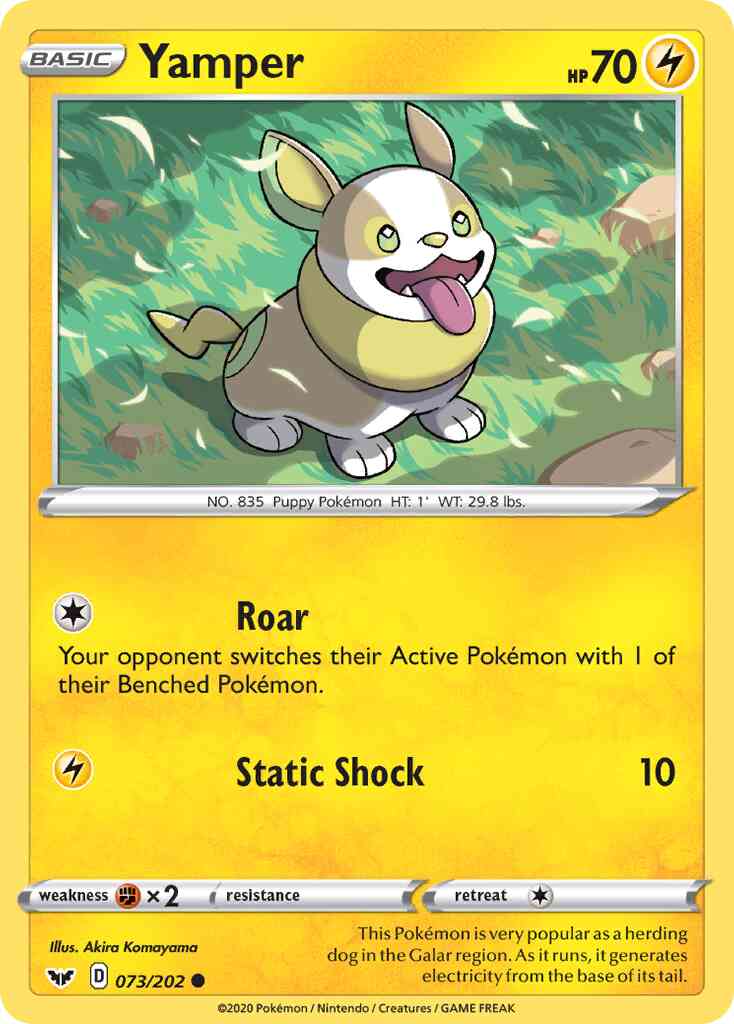 Yamper - 073/202 - Common [swsh1-073] [Reverse Holo]