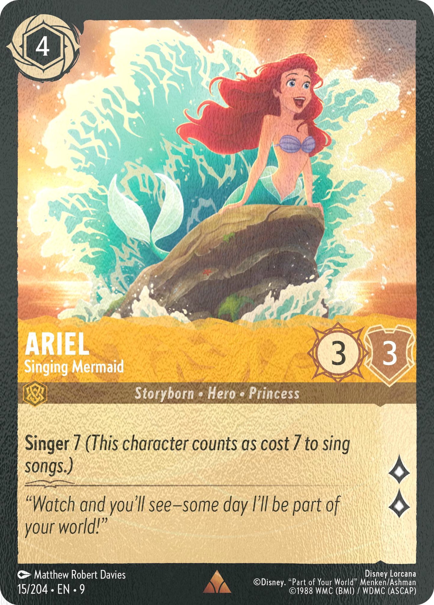 Ariel - Singing Mermaid - 15/204 [Fabled] [Cold Foil]
