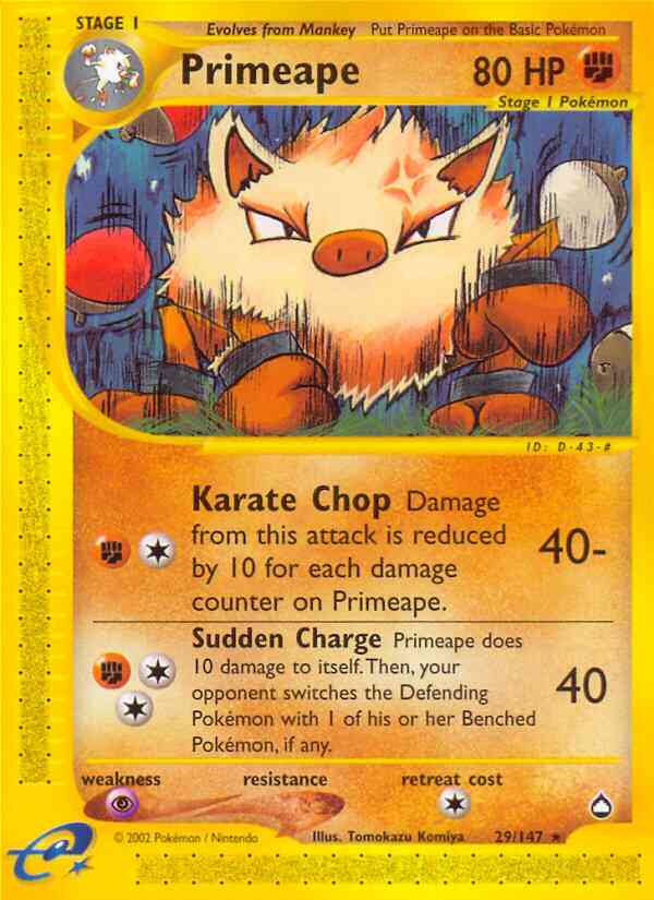Primeape - 29/147 - Rare [ecard2-29] [Reverse Holo]