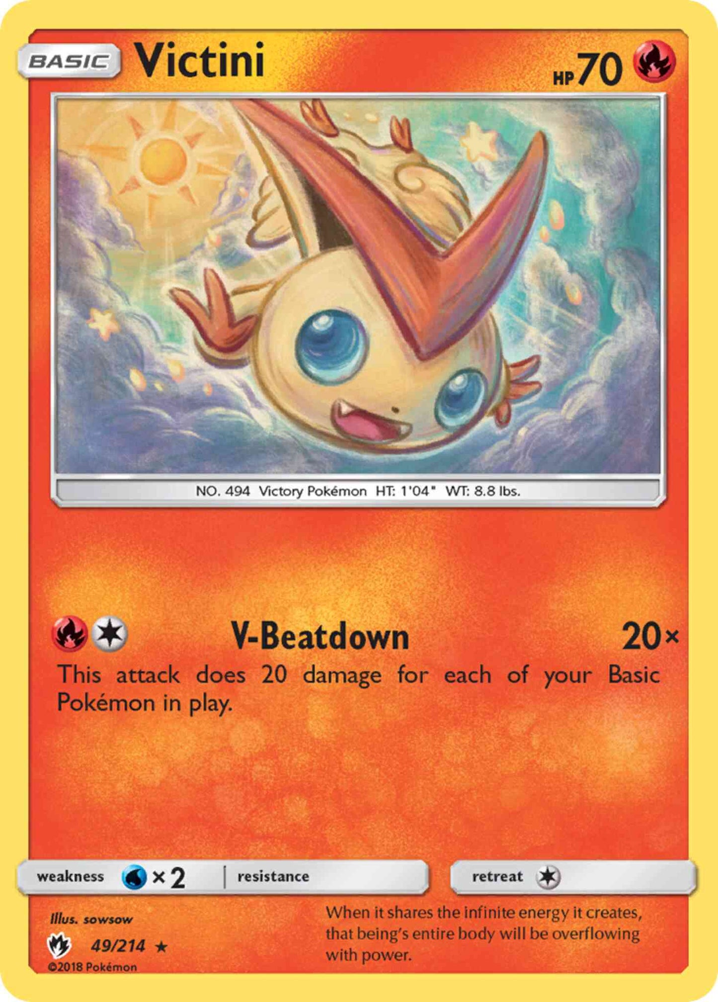 Victini - 49/214 - Rare [sm8-49] [Non-Holo]