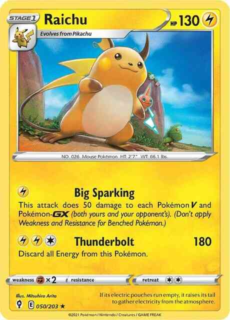 Raichu - 050/203 - Rare Holo [swsh7-050] [Reverse Holo]