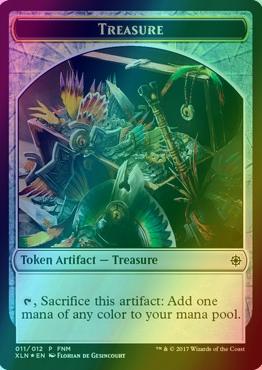 Dinosaur Token (11) // Treasure Token (11) [11] [Friday Night Magic 2017] [Foil]