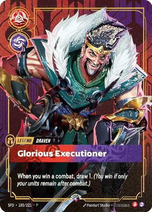 Glorious Executioner (Draven) (Metal) (Prize Wall) - 185/221 [Riftbound Organized Play Promotional Cards] [Non-Foil]