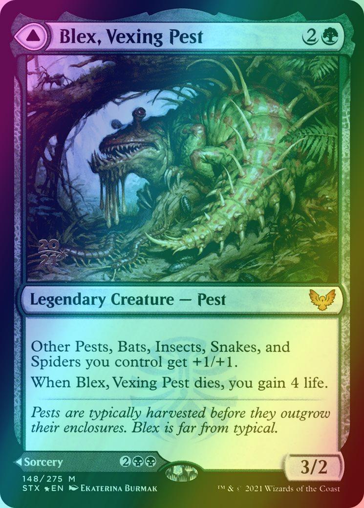Blex, Vexing Pest // Search for Blex [Prerelease] [148s] [Strixhaven: School of Mages Promos] [Foil]