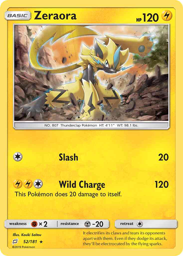 Zeraora - 52/181 - Rare Holo [sm9-52] [Reverse Holo]