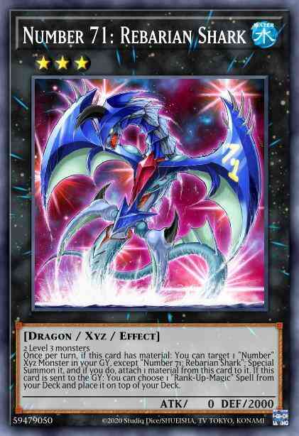 Number 71: Rebarian Shark - CT14-EN005 - Super Rare - Limited
